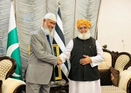 dr zakir naik meets maulana fazlur rehman lauds efforts for muslim unity