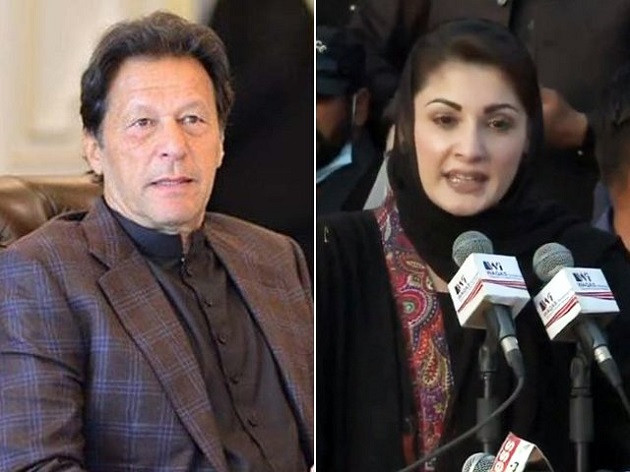 pti chariman imran khan and pml n leader maryam nawaz file photos