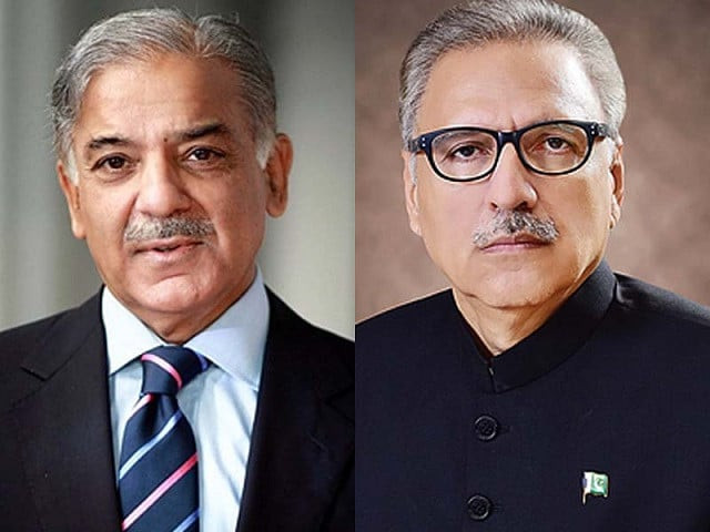 a combined photo of president arif alvi r and prime minister shehbaz sharif photo express a combined photo of president arif alvi r and prime minister shehbaz sharif photo express