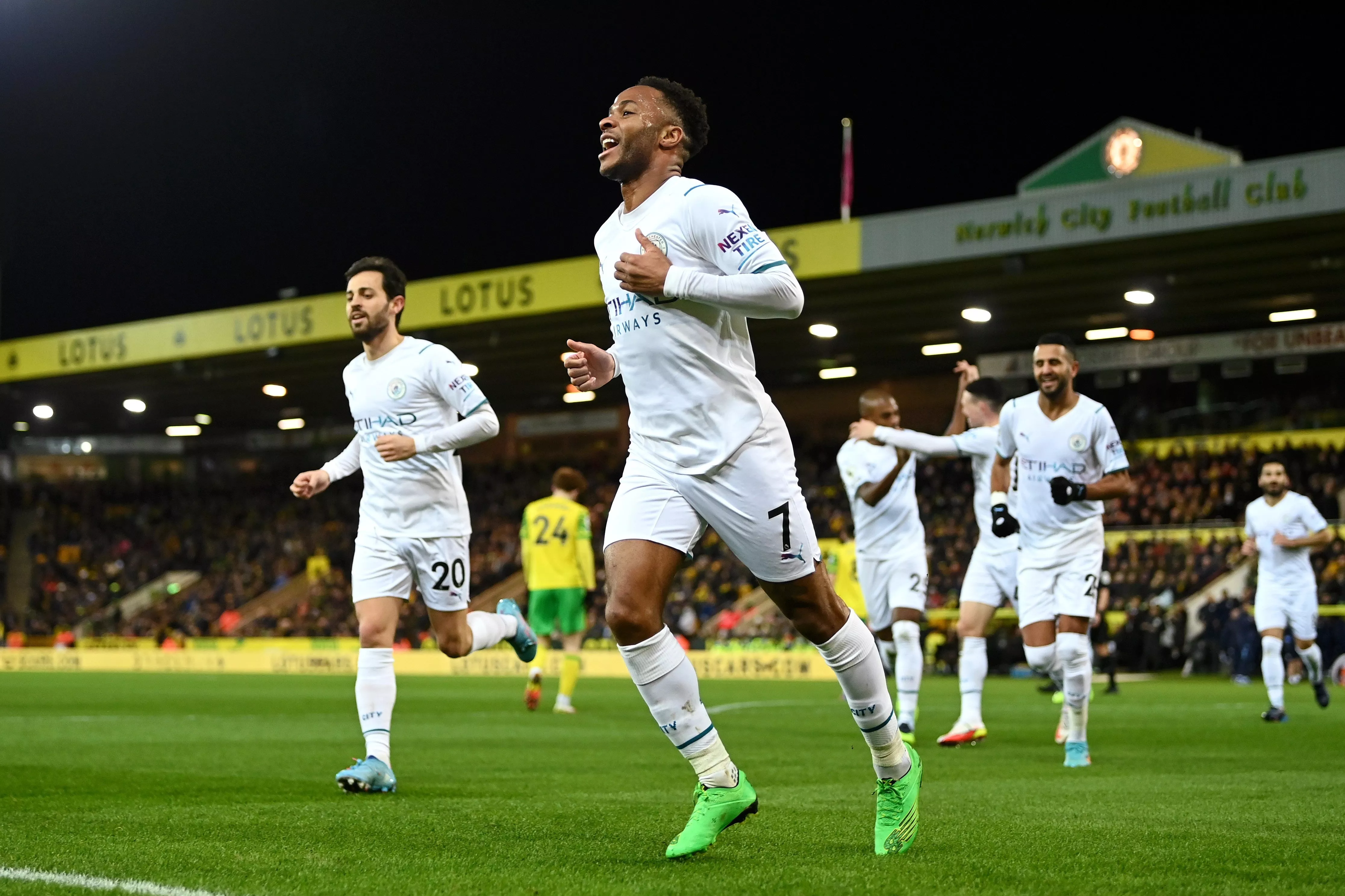 sterling hat trick extends man city lead
