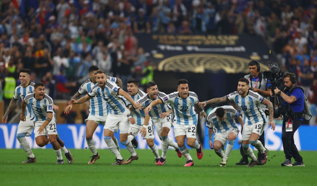 argentina s lionel messi celebrates alongside nicolas otamendi lautaro martinez and teammates after winning the world cup photo reuters argentina s lionel messi celebrates alongside nicolas otamendi lautaro martinez and teammates after winning the world cup photo reuters