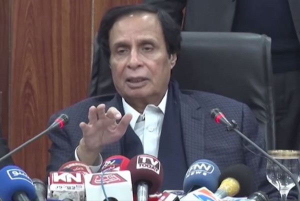 punjab cm pervaiz elahi addressing media in lahore on jan 15 2023 screengrab