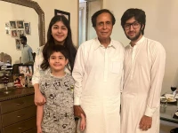former punjab chief minister pervez elahi meets family members after reaching his residence in gujrat may 21 2024 photo express
