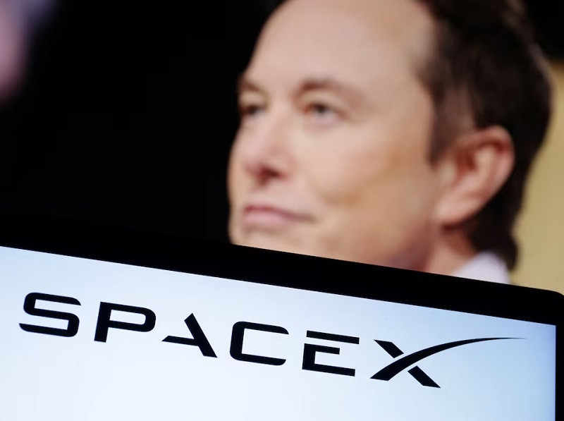 spacex logo and elon musk photo are seen in this illustration taken december 19 2022 photo reuters