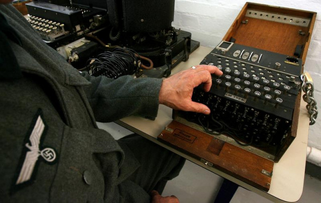 an actor dressed as a german soldier shows the use of the enigma machine in bletchley park museum in bletchley central england september 6 2006 photo reuters file an actor dressed as a german soldier shows the use of the enigma machine in bletchley park museum in bletchley central england september 6 2006 photo reuters file