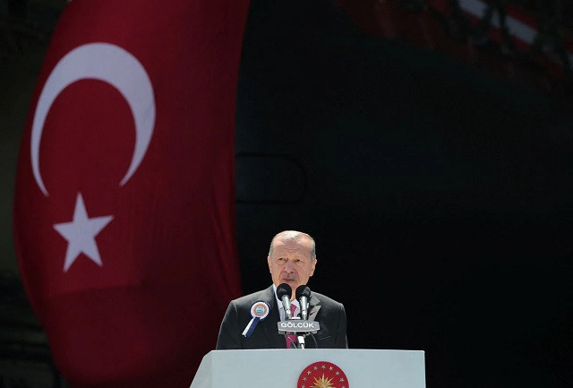 turkish president tayyip erdogan speaks during a ceremony at the golcuk naval shipyard in izmit turkey may 23 2022 photo reuters