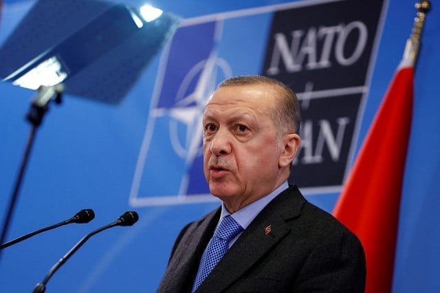turkish president tayyip erdogan speaks during a news conference following a nato summit in brussels belgium march 24 2022 photo reuters turkish president tayyip erdogan speaks during a news conference following a nato summit in brussels belgium march 24 2022 photo reuters