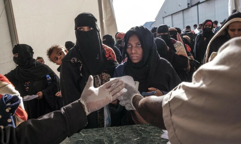 ethiopians at the bole airport in addis ababa on march 30 2022 after their repatriation from saudi arabia photo afp