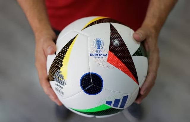 the euro 2024 match ball fussballliebe is pictured on the eve of the start of the uefa euro 2024 photo reuters