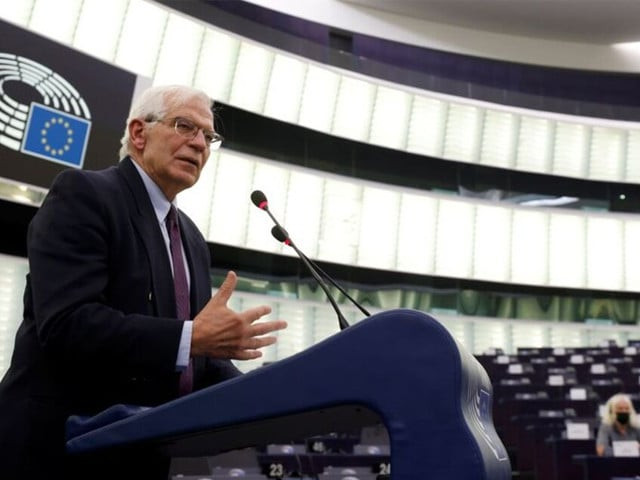 european union foreign policy chief josep borell delivers a speech on the situation at the ukrainian border at the european parliament in strasbourg france december 14 2021 photo reuters european union foreign policy chief josep borell delivers a speech on the situation at the ukrainian border at the european parliament in strasbourg france december 14 2021 photo reuters