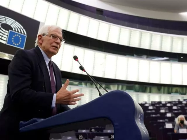european union foreign policy chief josep borell delivers a speech on the situation at the ukrainian border at the european parliament in strasbourg france december 14 2021 photo reuters european union foreign policy chief josep borell delivers a speech on the situation at the ukrainian border at the european parliament in strasbourg france december 14 2021 photo reuters