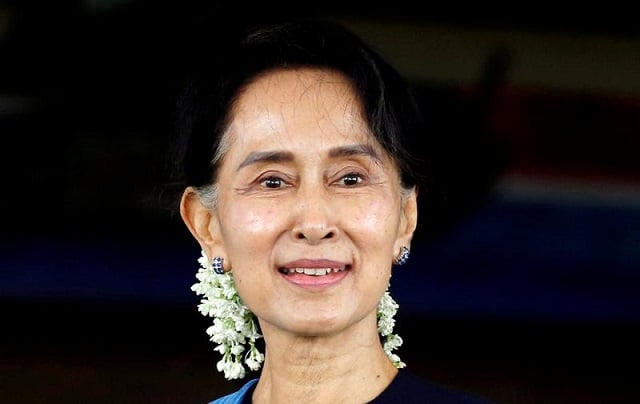 myanmar s foreign minister aung san suu kyi smiles after a meeting with norway s foreign minister borge brende not in picture at myanmar s foreign ministry in naypyitaw myanmar july 6 2017 photo reuters