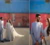 watch islamabad couple holds unusual wedding photoshoot amid pti protest