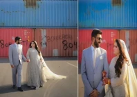 watch islamabad couple holds unusual wedding photoshoot amid pti protest