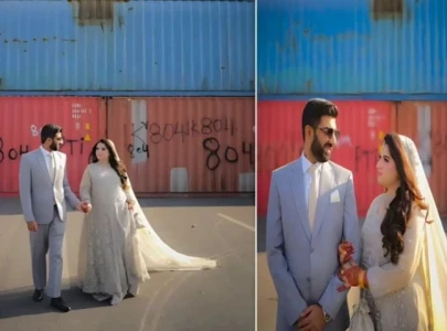 watch islamabad couple holds unusual wedding photoshoot amid pti protest