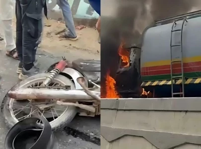 water tanker crushes two motorcyclists to death in karachi