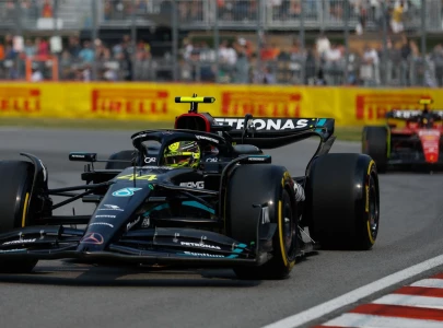 hamilton leads russell in mercedes one two