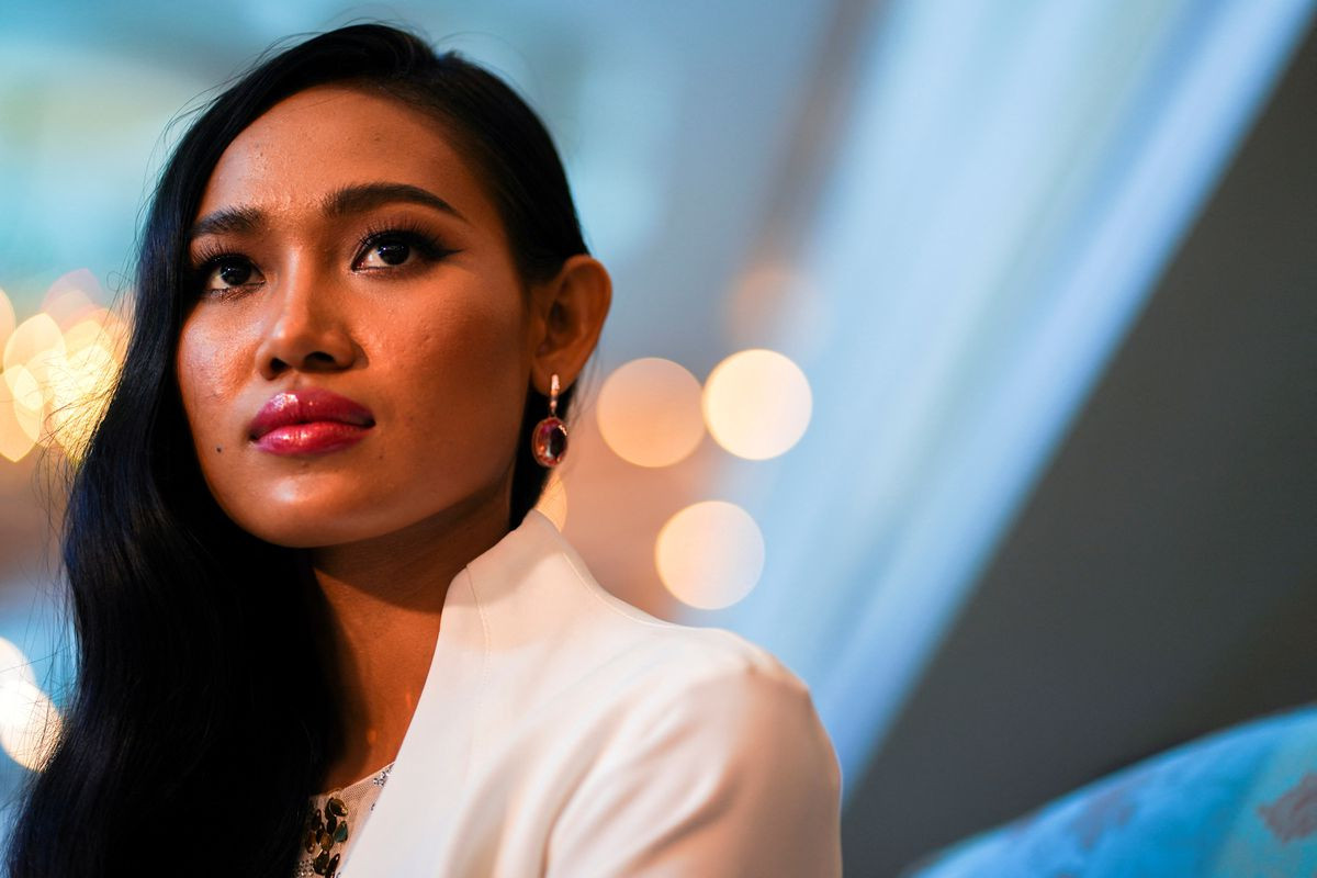 han lay miss grand myanmar looks on during an interview with reuters in bangkok thailand april 2 2021 reuters athit perawongmetha