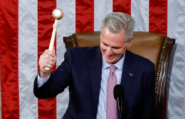 speaker of the house kevin mccarthy r ca bangs the speaker s gavel for the first time after being elected the next speaker of the u s house of representatives in a late night 15th round of voting on the fourth day of the 118th congress at the us capitol in washington us january 7 2023 photo reuters evelyn hockstein speaker of the house kevin mccarthy r ca bangs the speaker s gavel for the first time after being elected the next speaker of the u s house of representatives in a late night 15th round of voting on the fourth day of the 118th congress at the us capitol in washington us january 7 2023 photo reuters evelyn hockstein
