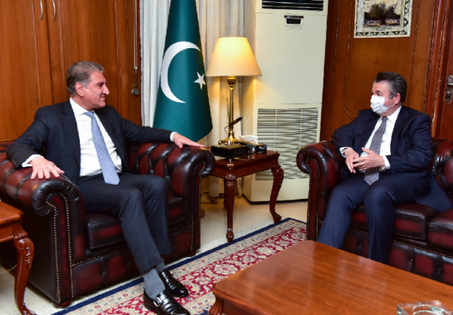 turkish senior diplomat sedat onal during his official visit to pakistan met with foreign minister shah mahmood qureshi photo express turkish senior diplomat sedat onal during his official visit to pakistan met with foreign minister shah mahmood qureshi photo express