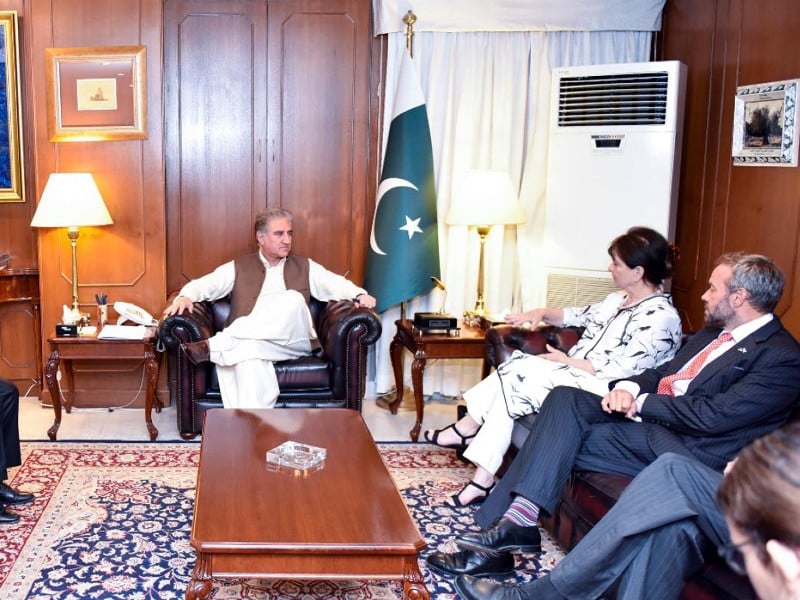 un secretary general s special representative for afghanistan deborah lyons called on foreign minister shah mehmood qureshi at the ministry of foreign affairs in islamabad on october 19 2020 photo pid