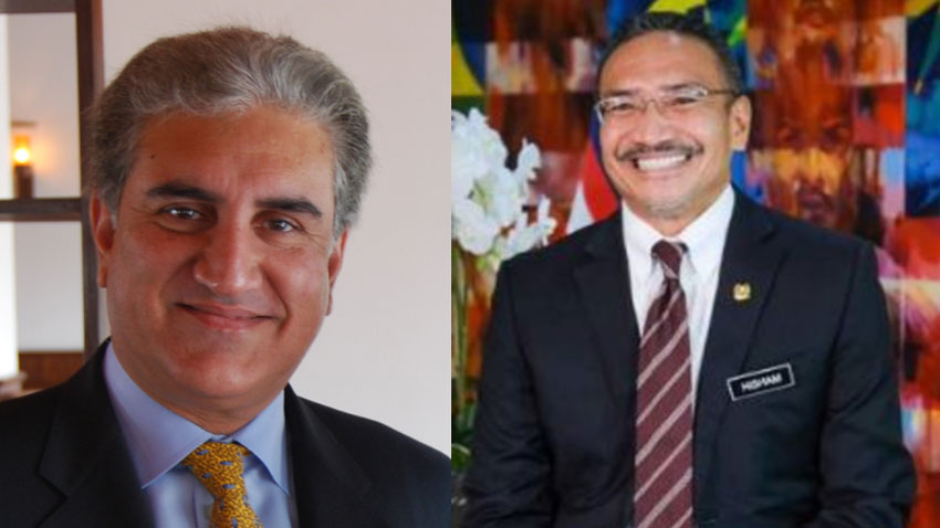 foreign minister shah mahmood qureshi left foreign minister dato seri hishammuddin tun right photo radio pakistan