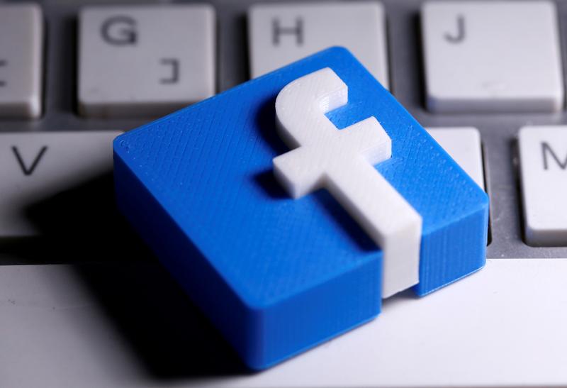 a 3d printed facebook logo is seen placed on a keyboard in this illustration taken march 25 2020 photo reuters file