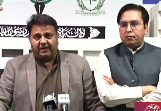 federal information minister fawad chaudhry speaks with the media in islamabad on nov 17 2021 screengrab