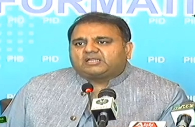 information minister fawad chaudhry addressing a press conference on may 9 2021 screengrab