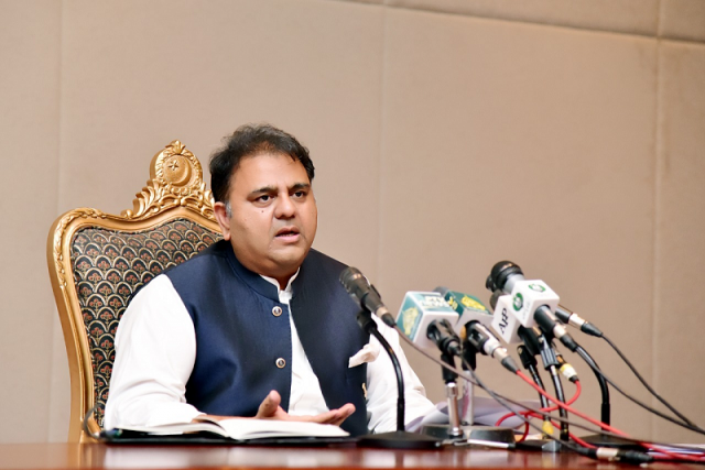 information minister fawad chaudhry is addressing a press conference in islamabad on july 27 photo pid file information minister fawad chaudhry is addressing a press conference in islamabad on july 27 photo pid file