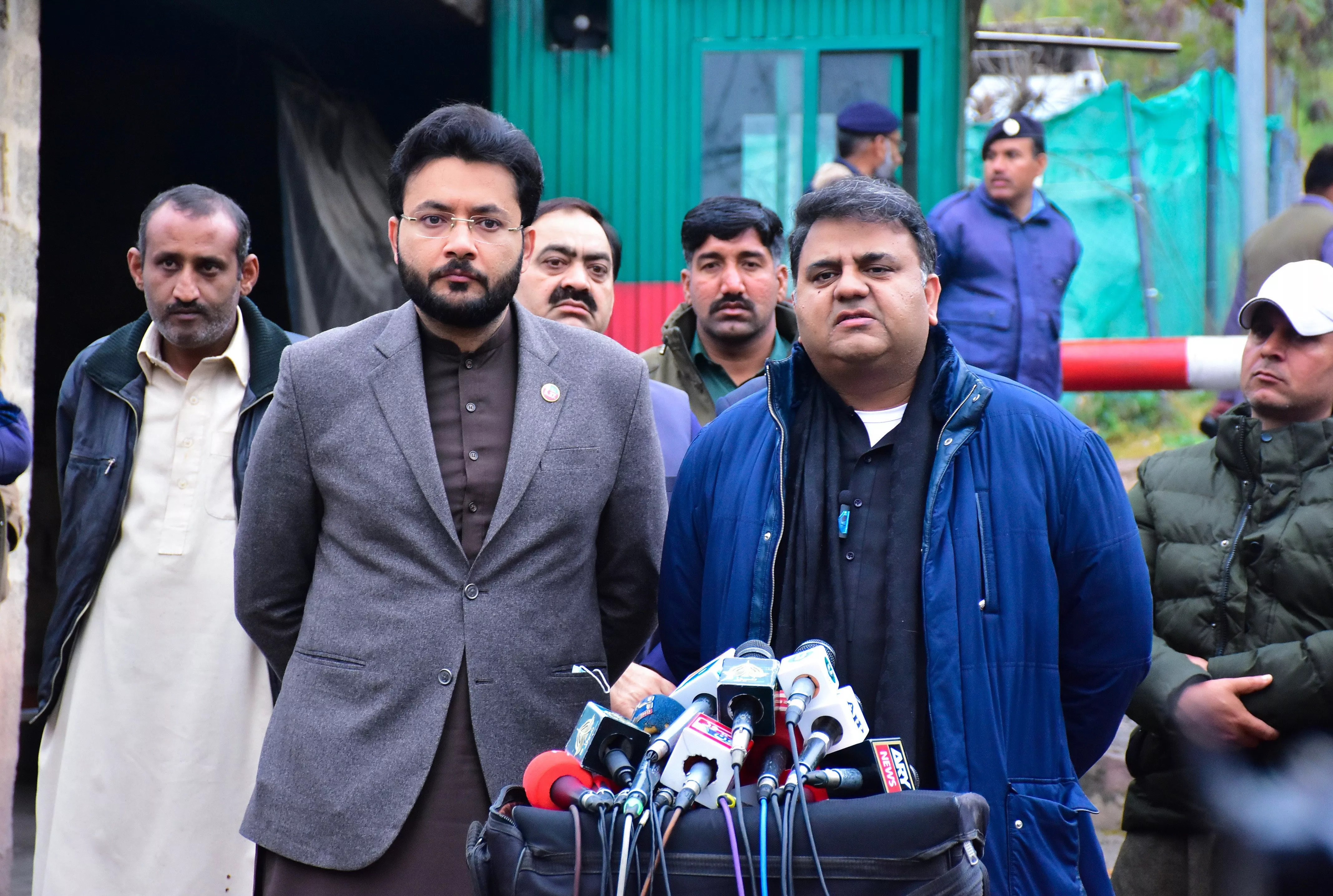 then information minister fawad chaudhry and minister of state for information farrukh habib speaking to the media in islamabad on feb 23 2022 photo pid then information minister fawad chaudhry and minister of state for information farrukh habib speaking to the media in islamabad on feb 23 2022 photo pid