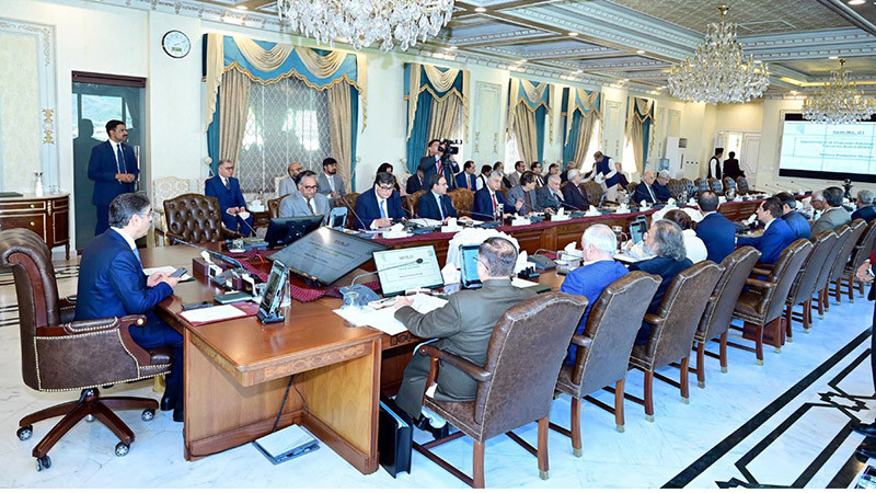 caretaker prime minister anwaarul haq kakar chairs a meeting of the caretaker federal cabinet in islamabad february 06 2024 photo app