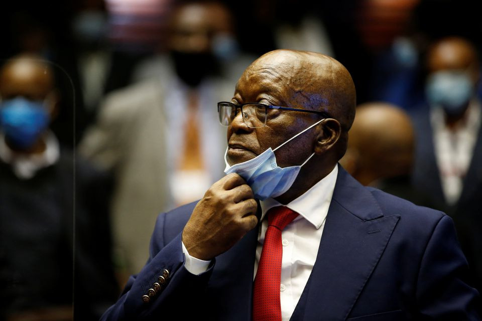 former south african president jacob zuma stands in the dock after recess in his corruption trial in pietermaritzburg south africa may 26 2021 photo reuters