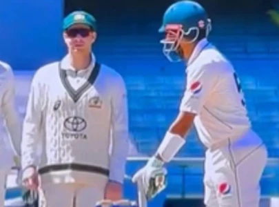 watch babar azam steve smith playful banter in melbourne test