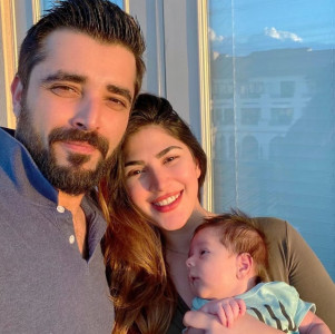 hamza ali abbasi naimal khawar share photos with son on anniversary