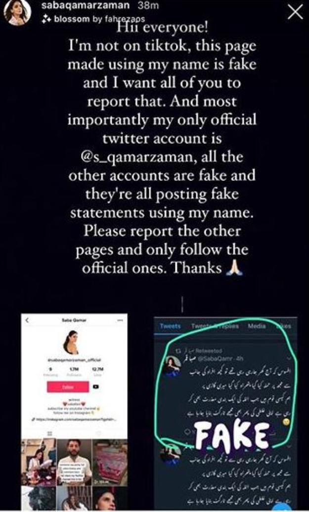 Pakistani Celebrities fake TikTok accounts.