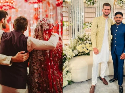 afridi pens note for daughter babar makes grand entry at shaheen s wedding