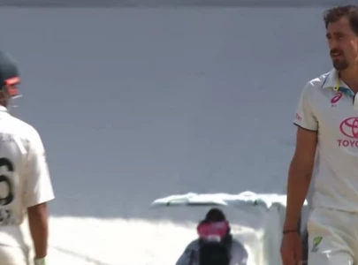 watch babar azam mitchell starc engage in heated argument during sydney test