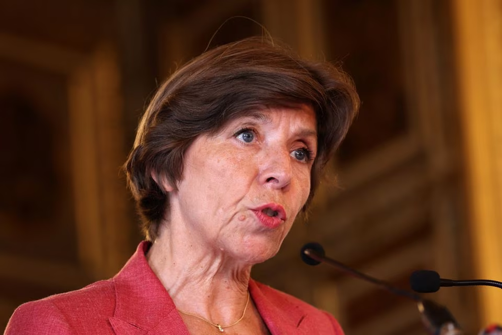 French Foreign and European Affairs Minister Catherine Colonna speaks at the Quai d'Orsay as part of the annual Conference of Ambassadors in Paris, France, August 29, 2023. PHOTO: REUTERS