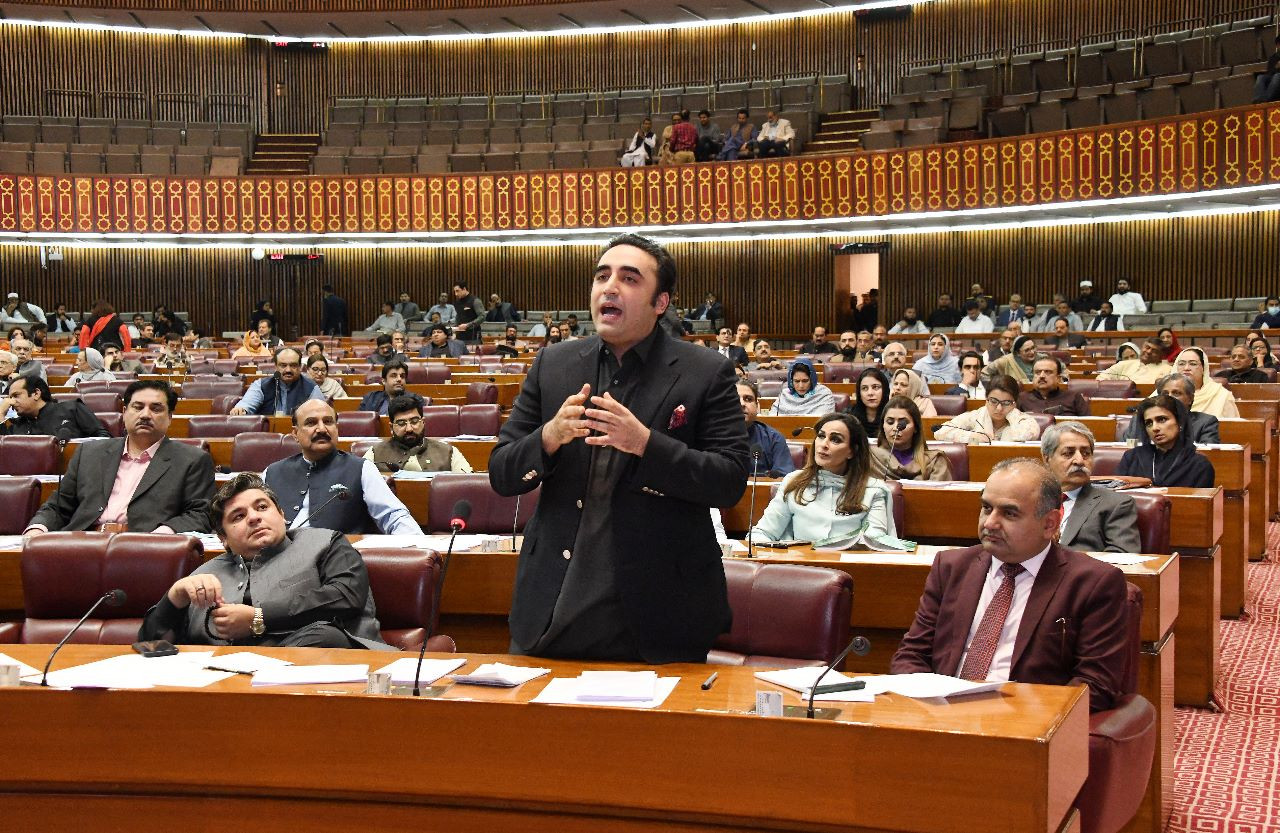 foreign minister bilawal bhutto zardari addressing a session of national assembly on march 29 2023 in islamabad photo twitter naofpakistan