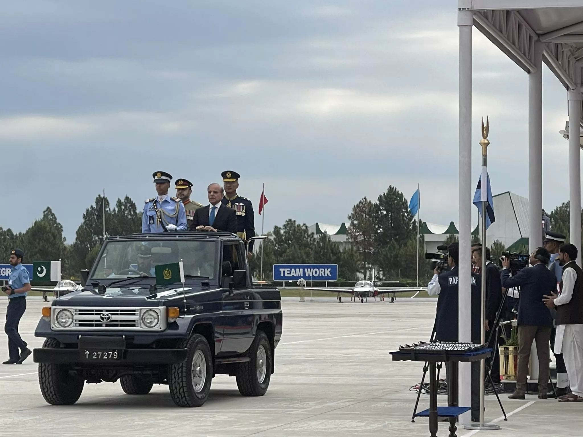 prime minister shehbaz sharif at the passing out parade of cadets at the pakistan air force s asghar khan academy in risalpur photo twitter marriyum a prime minister shehbaz sharif at the passing out parade of cadets at the pakistan air force s asghar khan academy in risalpur photo twitter marriyum a