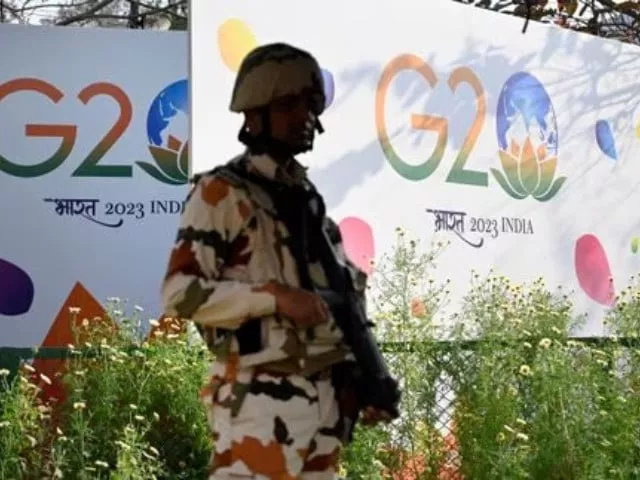 a member of india s military force stands guard at the g20 foreign ministers meeting in new delhi india march 2 2023 photo reuters a member of india s military force stands guard at the g20 foreign ministers meeting in new delhi india march 2 2023 photo reuters
