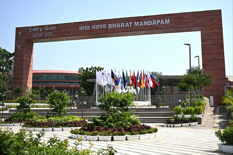 the international convention centre bharat mandapam the venue for the upcoming g20 summit ahead of its commencement in new delhi on september 4 2023 photo afp
