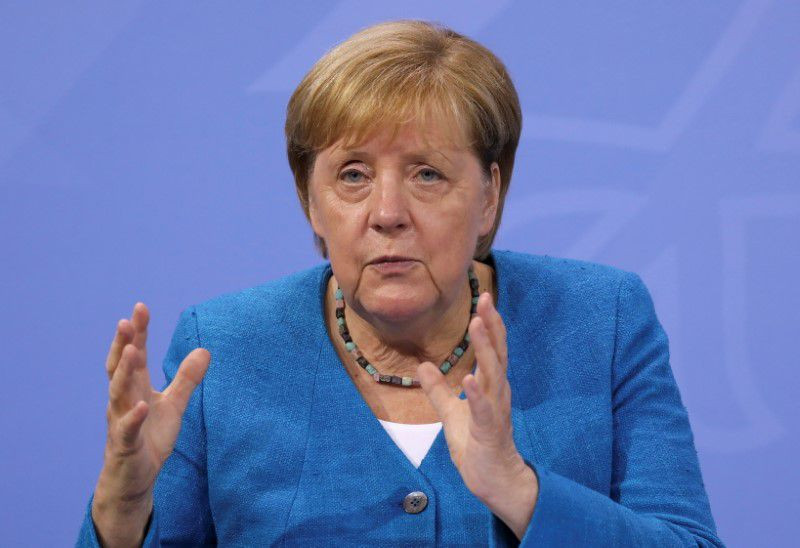 german chancellor angela merkel attends a news conference following talks with state leaders to discuss anti coronavirus measures at the chancellery in berlin germany august 10 2021 photo reuters