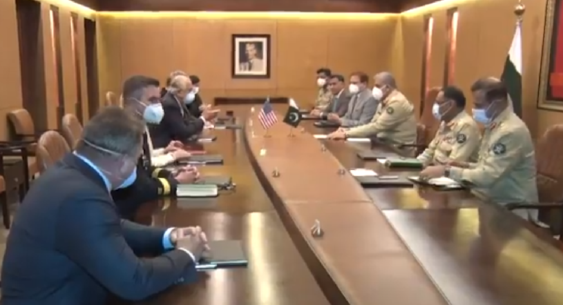 a us delegation headed by us special envoy zalmay khalilzad called on army chief general qamar javed bjawa at general headquarter in rawalpindi screengrab