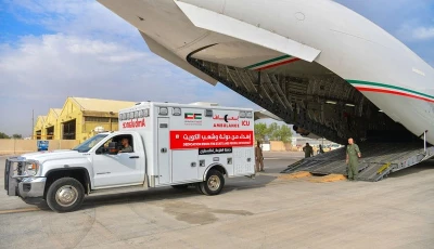 humanitarian aid bound for egypt and then onto the palestinian gaza strip kuwait city october 23 2023 photo afp