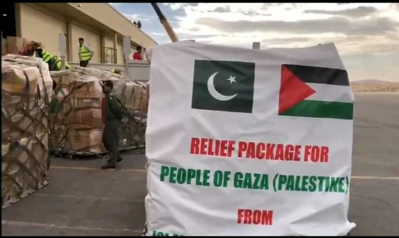 pakistan s 3rd batch of humanitarian assistance to gaza arrives at el arish international airport photo app