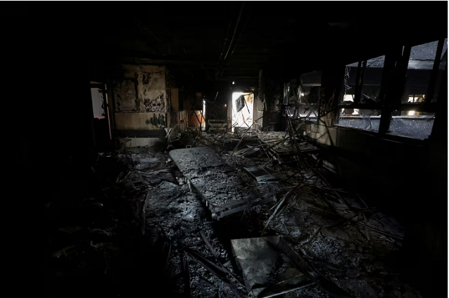 burnt beds lie on the floor at al shifa hospital after israeli forces withdrew from the hospital and the area around it following a two week operation amid the ongoing war between israel and hamas in gaza city april 1 2024 photo reuters burnt beds lie on the floor at al shifa hospital after israeli forces withdrew from the hospital and the area around it following a two week operation amid the ongoing war between israel and hamas in gaza city april 1 2024 photo reuters
