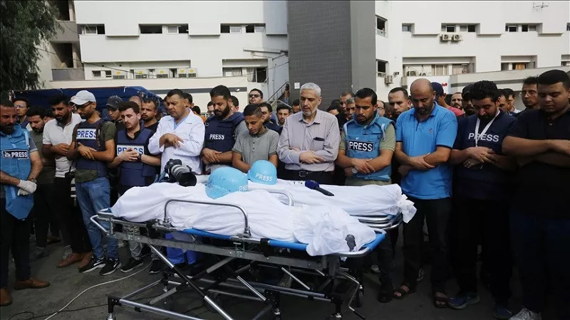 statement by freedom committee decried the violent escalation in the targeting of palestinian journalists photo anadolu agency statement by freedom committee decried the violent escalation in the targeting of palestinian journalists photo anadolu agency