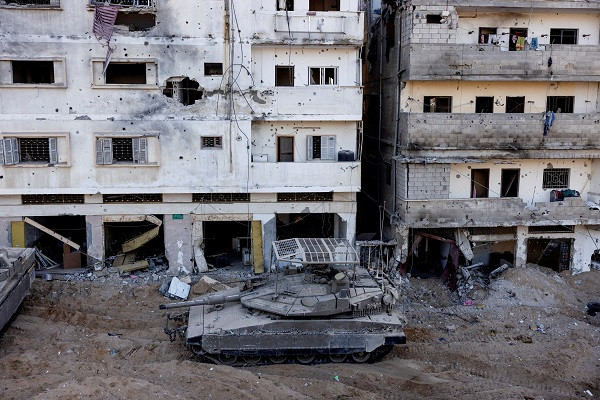 An Israeli tank in Gaza. PHOTO: Reuters